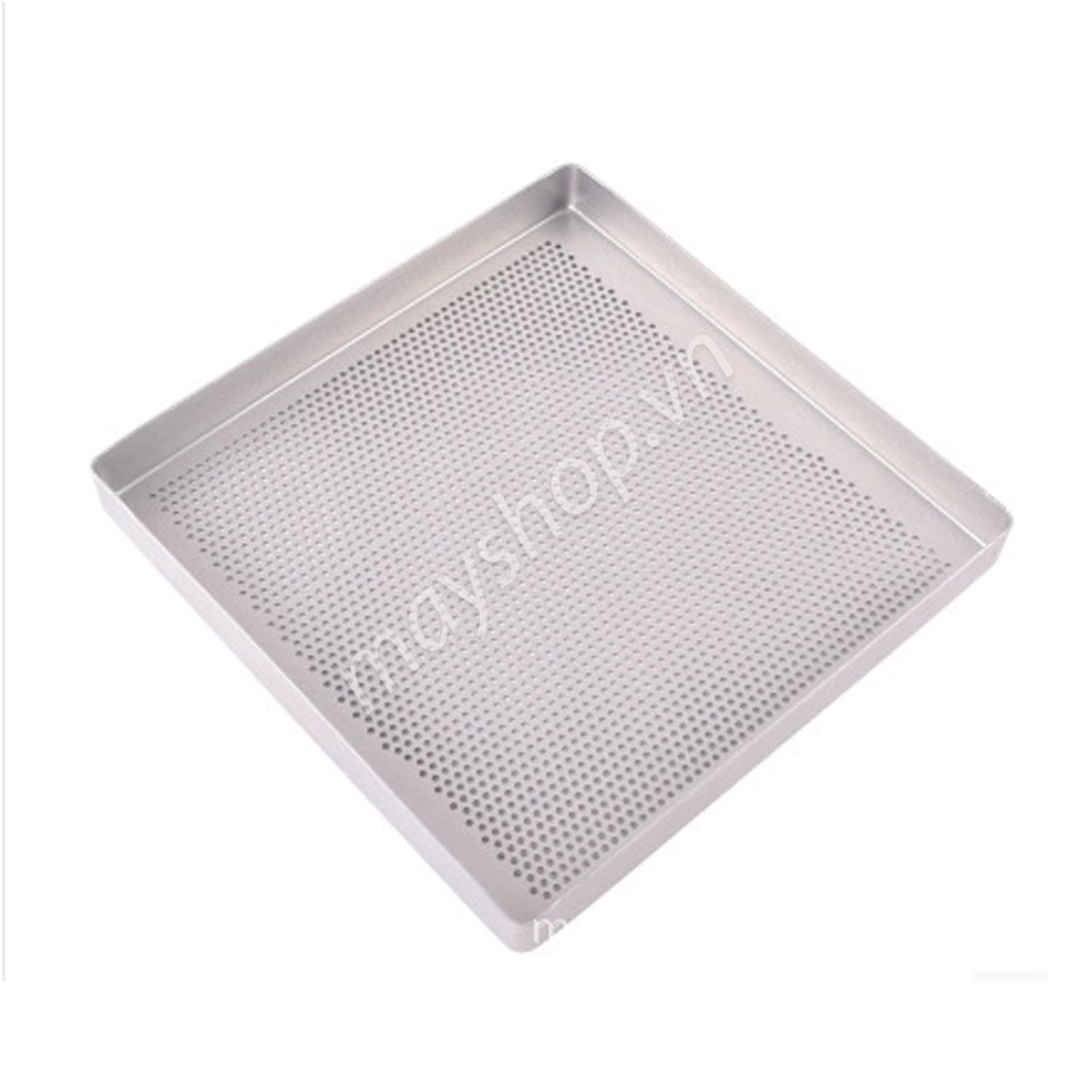 Khay nhôm nướng bánh vuông đục lỗ , cao 3cm, dày 1mm