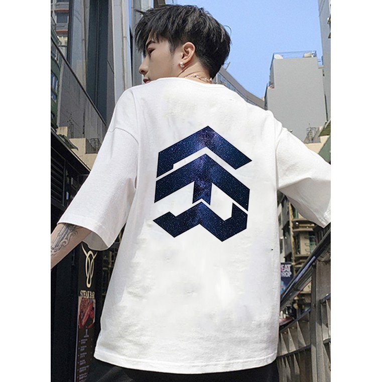 Áo thun unisex tay lỡ form rộng 5theway in kiểu vải dày mịn 2020T2676