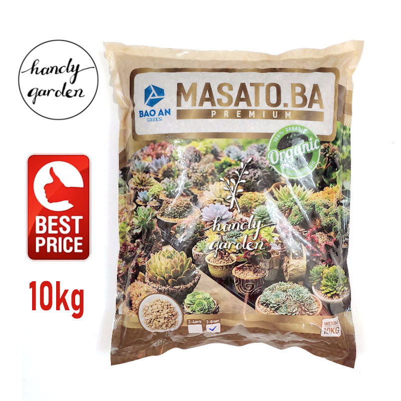 [HCM]10kg Đá khoáng MASATO size 2-4mm hoặc 3-6mm (Maifan) giữ màu sen đá rải mặt chậu trộn đất trồng kiểng lá xương rồng sen đá Hàn Quốc cây nắp ấm | HandyGarden