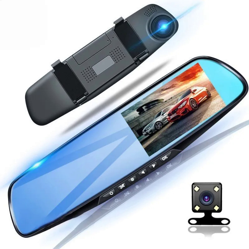 Ô tô DVR gương chiếu hậu xe lái xe ghi rộng thiên thần tầm nhìn ban đêm dahscam Camera chiếu hậu xe hơi phụ kiện điện tử