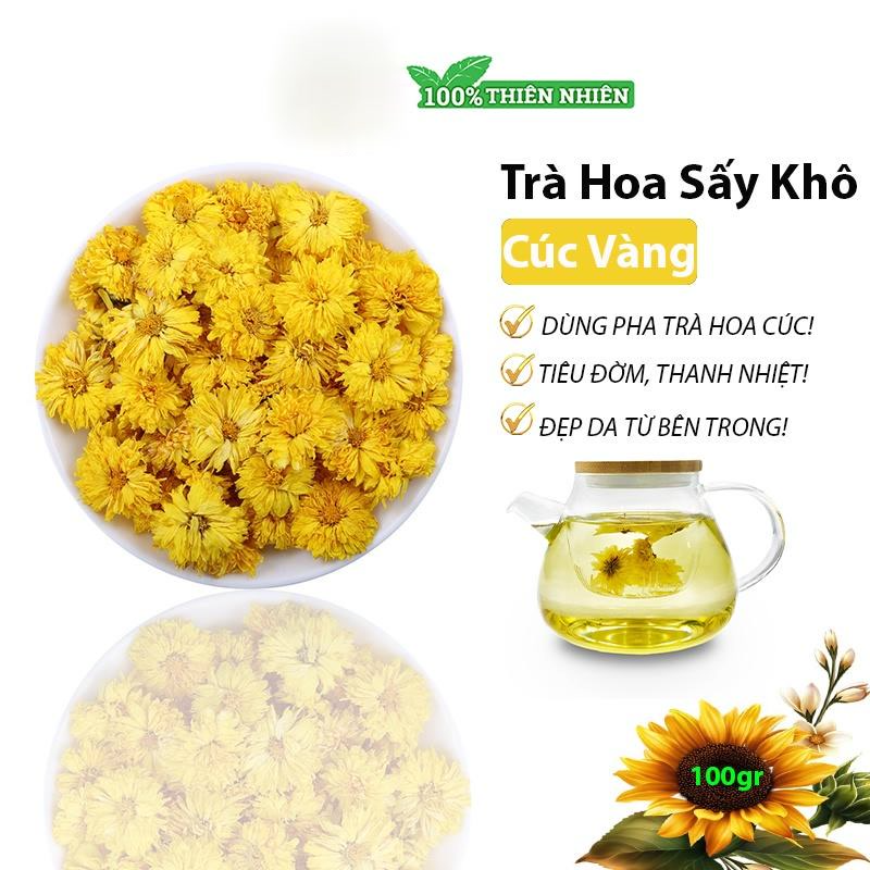 100gr hoa cúc vàng sấy khô, thơm