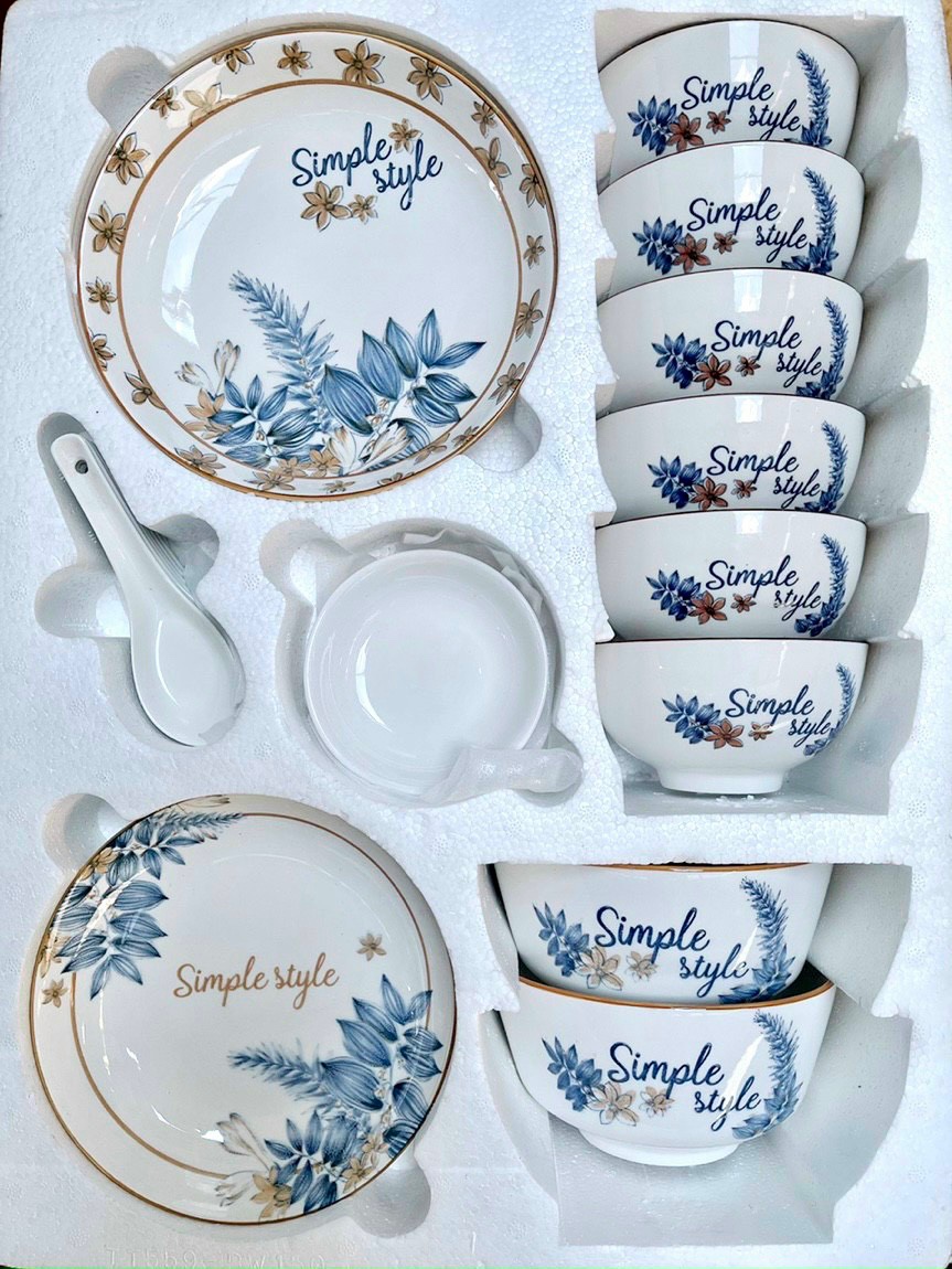 COMBO 17 MÓN TÔ , DĨA , CHÉN , MUỖNG ĐƯỢC LÀM TỪ GỐM SỨ CAO CẤP. LÀM QUÀ TẶNG CÁC DỊP LỄ VÔ CÙNG Ý NGHĨA.