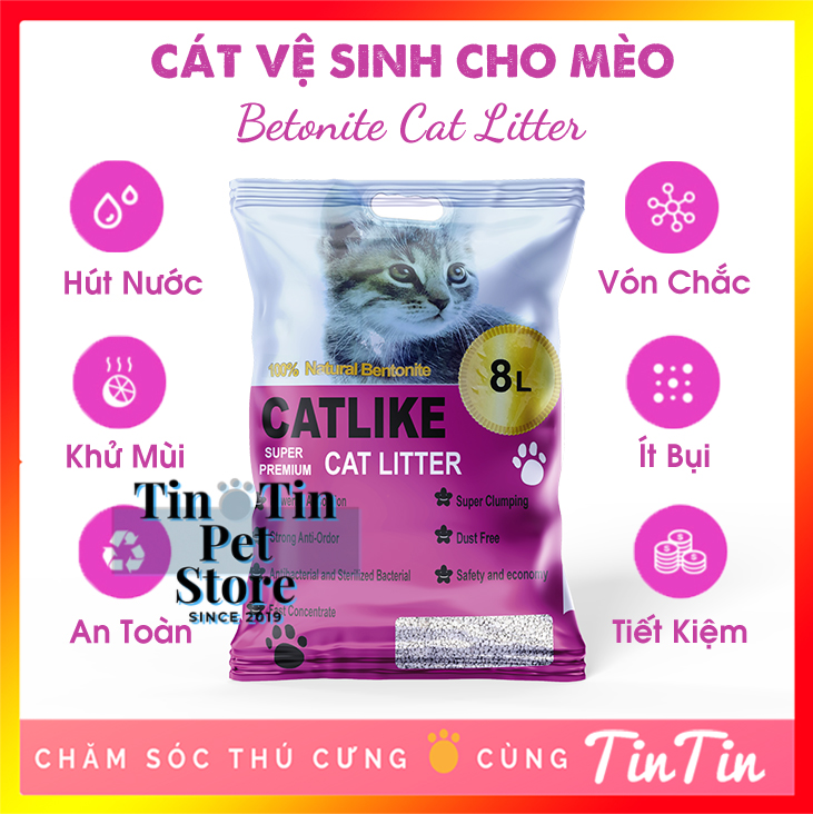 Cát Vệ Sinh Cho Mèo Catlike Dạng Hạt Betonite #Tintin Pet Store