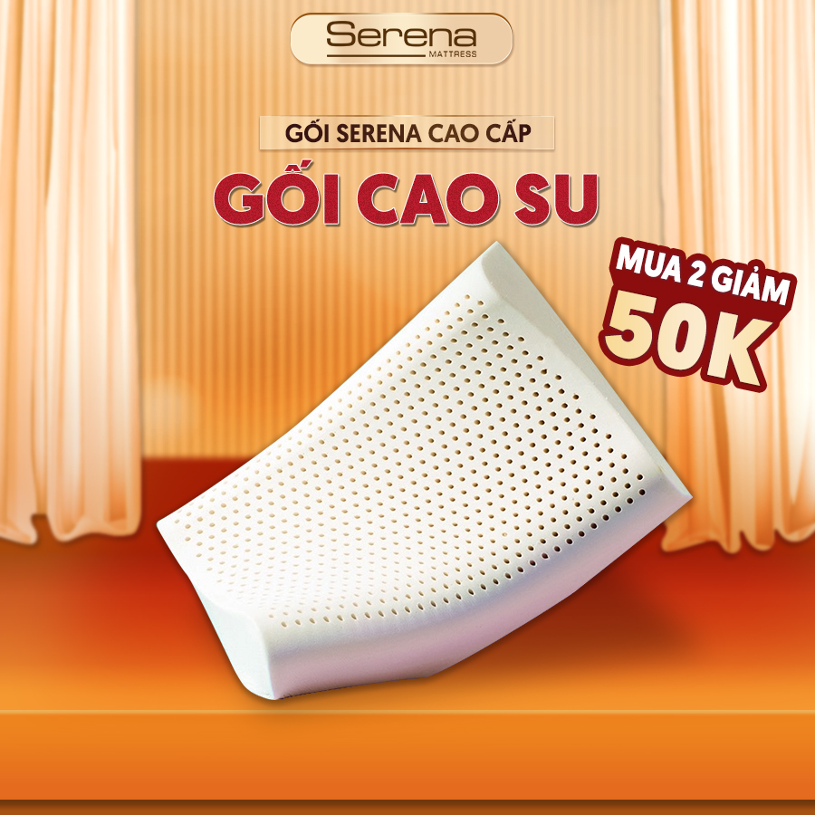 Gối cao su non người lớn SERENA cao cấp chuẩn khách sạn 5 sao gối ngủ mềm mại kê cổ chống mỏi cổ gối cao su non lượn sóng thiên nhiên người lớn - hệ thống nệm
