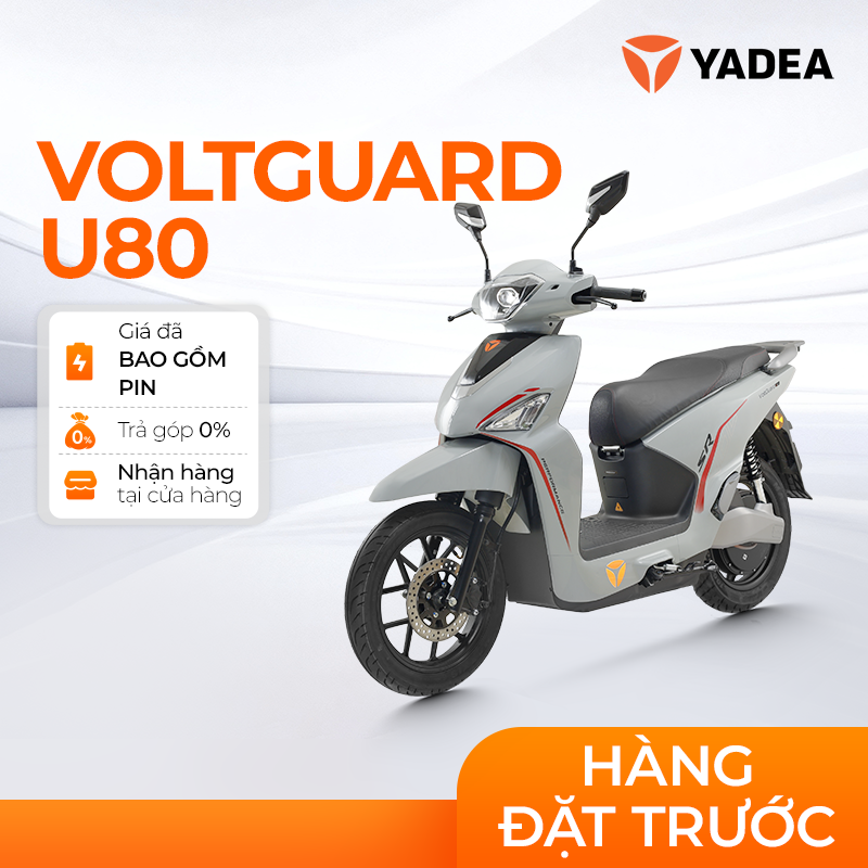 [HCM] Xe Máy Điện YADEA Voltguard U80 Pin Lithium Có Thể Lắp Pin Phụ 280Km - Bảo Hành 3 Năm