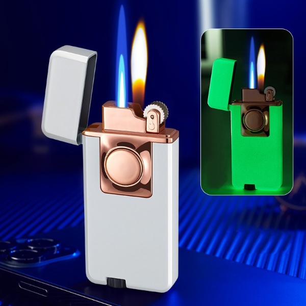 Bật lửa gas đá 2 chế độ th-853 nhiều màu tặng kèm bộ đá lửa 6 viên - có hộp hộp quẹt sưu tầm độc lạ