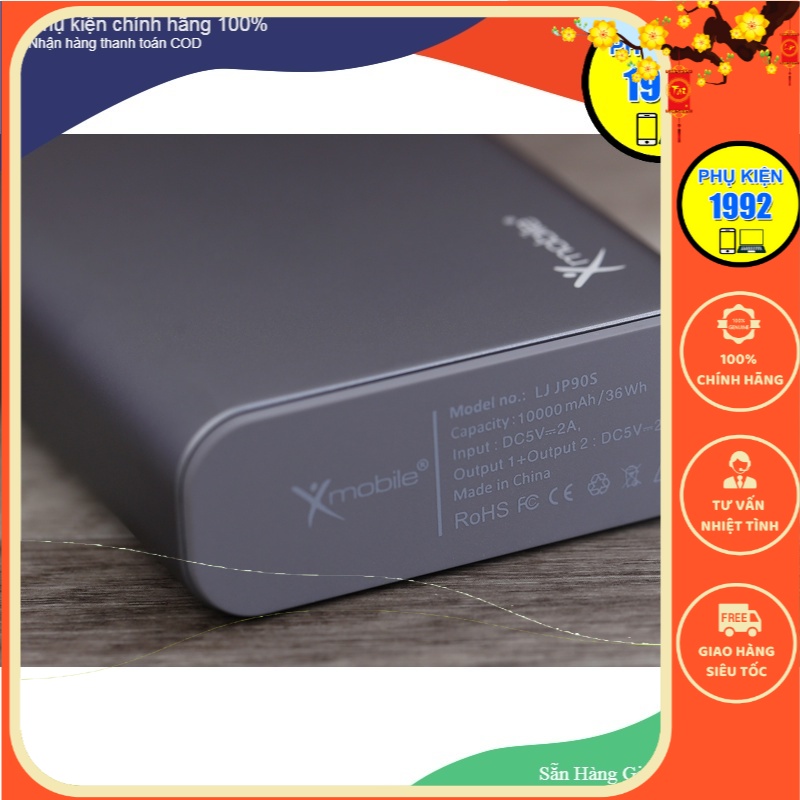 Pin sạc dự phòng 10.000 mah lightning xmobile lj jp90s