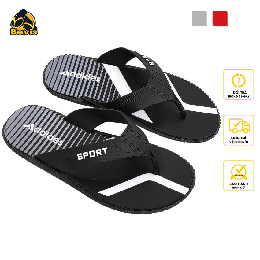[Hoàn Tiền 15%] Dép nam xỏ ngón tông lào Bevis - quai kẹp thiết kế kẻ sọc thời trang - đế đúc cao su bền bỉ không thấm nước BE191-1