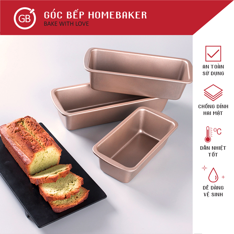 Khuôn bông lan chữ nhật - khuôn bánh mì hoa cúc - khuôn chữ nhật dài gbbm005