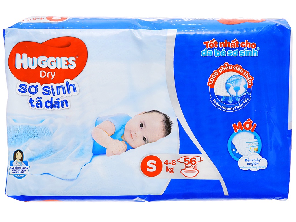 Tã/Bỉm Huggies Dán S56 - M76 - Xl62 - XXL56
