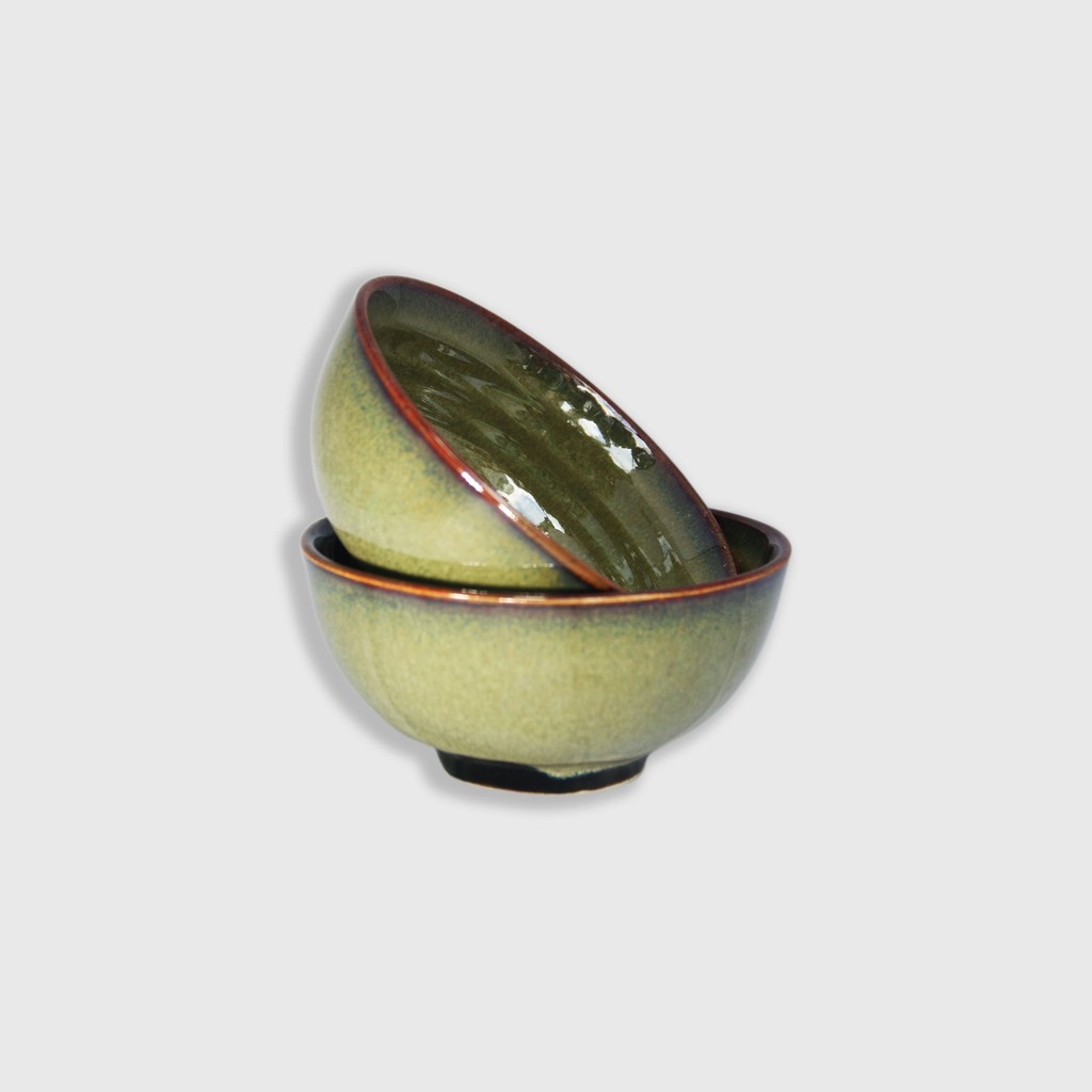 GREEN RICE BOWLS/ BÁT ĂN CƠM MEN THỎ NGỌC, SẢN PHẨM BÁT CƠM MEN HỎA BIẾN ĐẲNG CẤP SẢN XUẤT TẠI XƯƠNG GỐM SỨ GIA OANH AUTHENTIC BAT TRANG