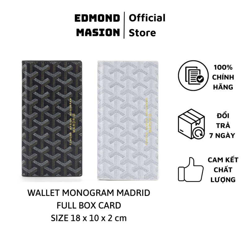 Ví dài edmond masion monogram wallet edm full box size 18cm