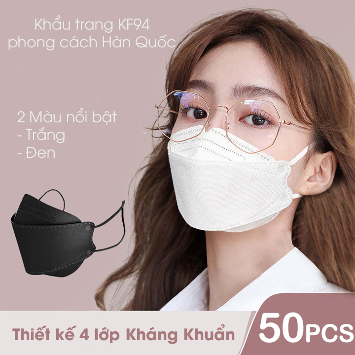 [Xả Kho] Combo 50 cái khẩu trang KF94 chống bụi mịn hiệu quả