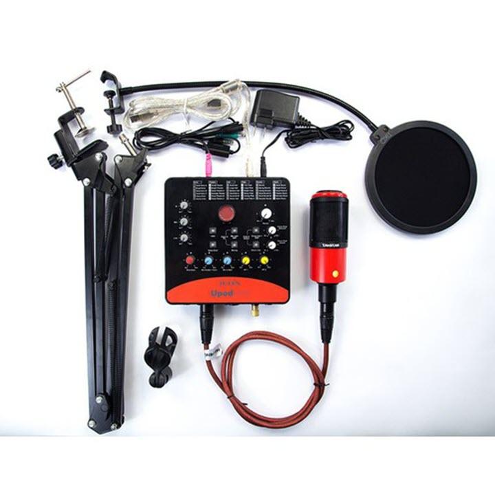 Bộ live stream suond card icon uopd pro mic takstar pc k320 chân kẹp màng lọc dây live ma2 dây knong đủ phụ kiện kèm theo