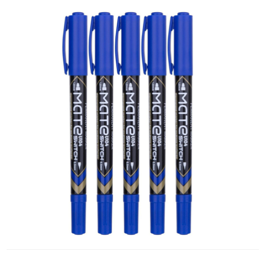 Bút dạ kính 2 đầu deli - không xóa được, mực vĩnh cửu - mực đen/xanh/đỏ - 1 cây/hộp - u104