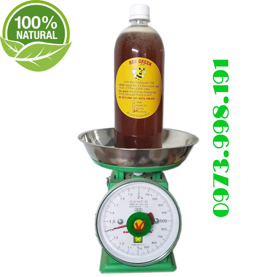 Mật Ong Nguyên Chất Tây Bắc - Mật Ong Theo Mùa 100% Tự Nhiên Chai 1000ML-Keo Rừng Xuất Khẩu