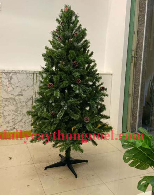 Cây thông noel 3 lá gắn trái thông 1m5