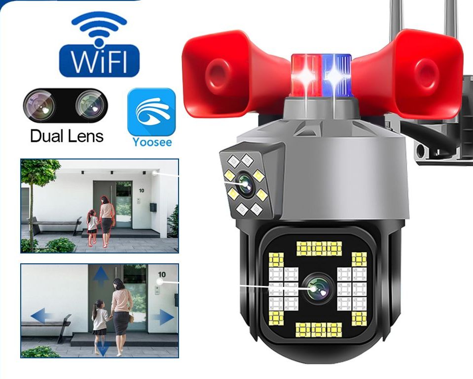 Camera Nicelect V380PRO 2 Mắt Cao Cấp, Phát Hiện Chuyển Động Và Theo Dõi Tự Động, Đàm Thoại 2 Chiều, Hồng Ngoại Nhìn Đêm Rõ Ràng, Xoay 360 Độ, Hình Ảnh Rõ Nét, Chống Nước, BH 12 THÁNG