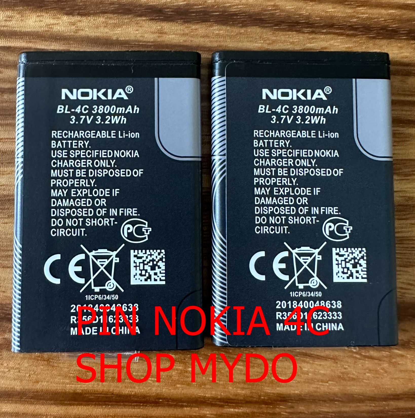 Pin Nokia BL-4C( Loại 2iC Chống Phù Pin) Tương Thích với Nokia:6131;6101;6100;6066;7270;6301;1202;X2;2690;6300;6102