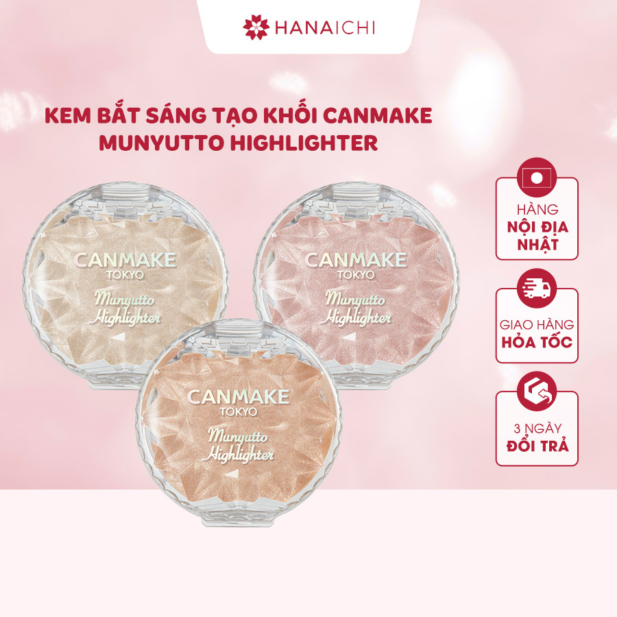 Phấn bắt sáng highlight tạo khối dạng kem Canmake Munyutto Highlighter - Nội địa Nhật