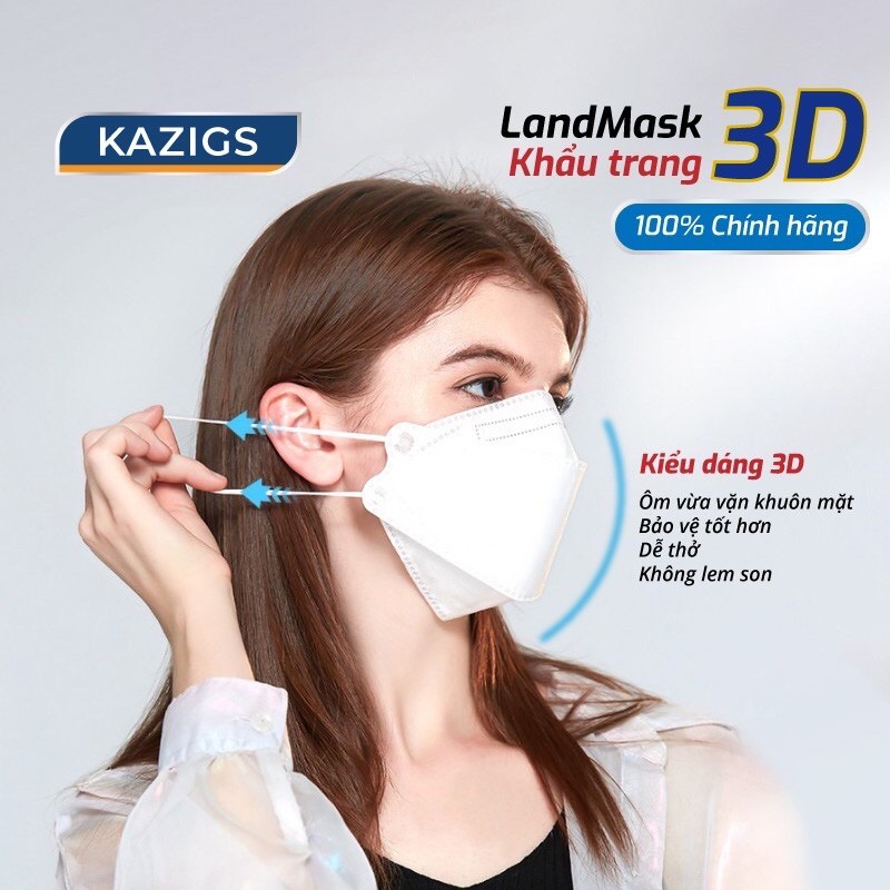 Khẩu trang 3D Land Mask 1 Túi 6 chiếc