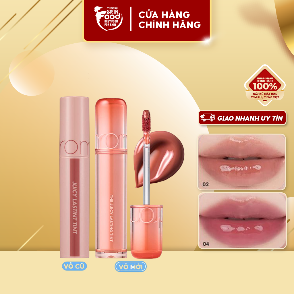 [New][1-24] Son Tint Bóng, Lì, Căng Mọng Môi Hàn Quốc Romand The Juicy Lasting Tint