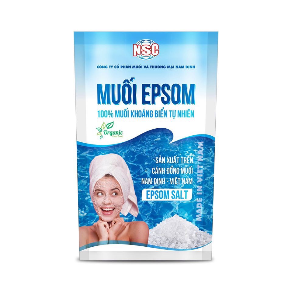 (Công ty muối Nam Định) Muối khoáng epsom làm đẹp (Muối tắm bé) Dùng ngâm tắm, tẩy da chết, giảm ngứa do côn trùng đốt, hăm tã, rôm sẩy, nhanh lành vết thương Gói 200gr Koshka Home