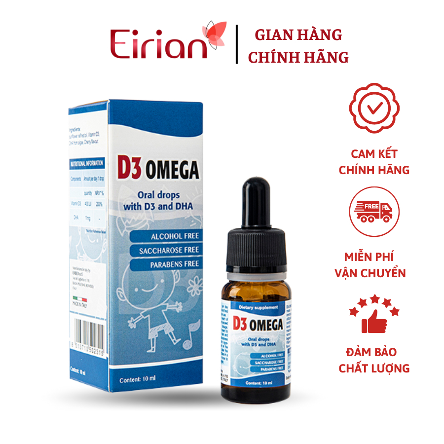 Siro D3 Omega bổ sung Vitamin D3 và DHA giúp tăng cường hấp thu Canxi và