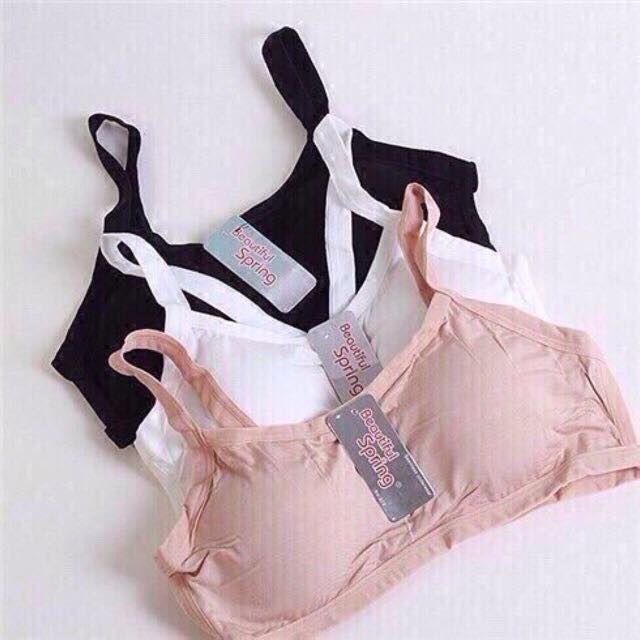 Áo bra 3 dây cotton Thái lan có đệm mút, vải cotton co giãn 4 chiều, thấm hút mồ môi cực tốt