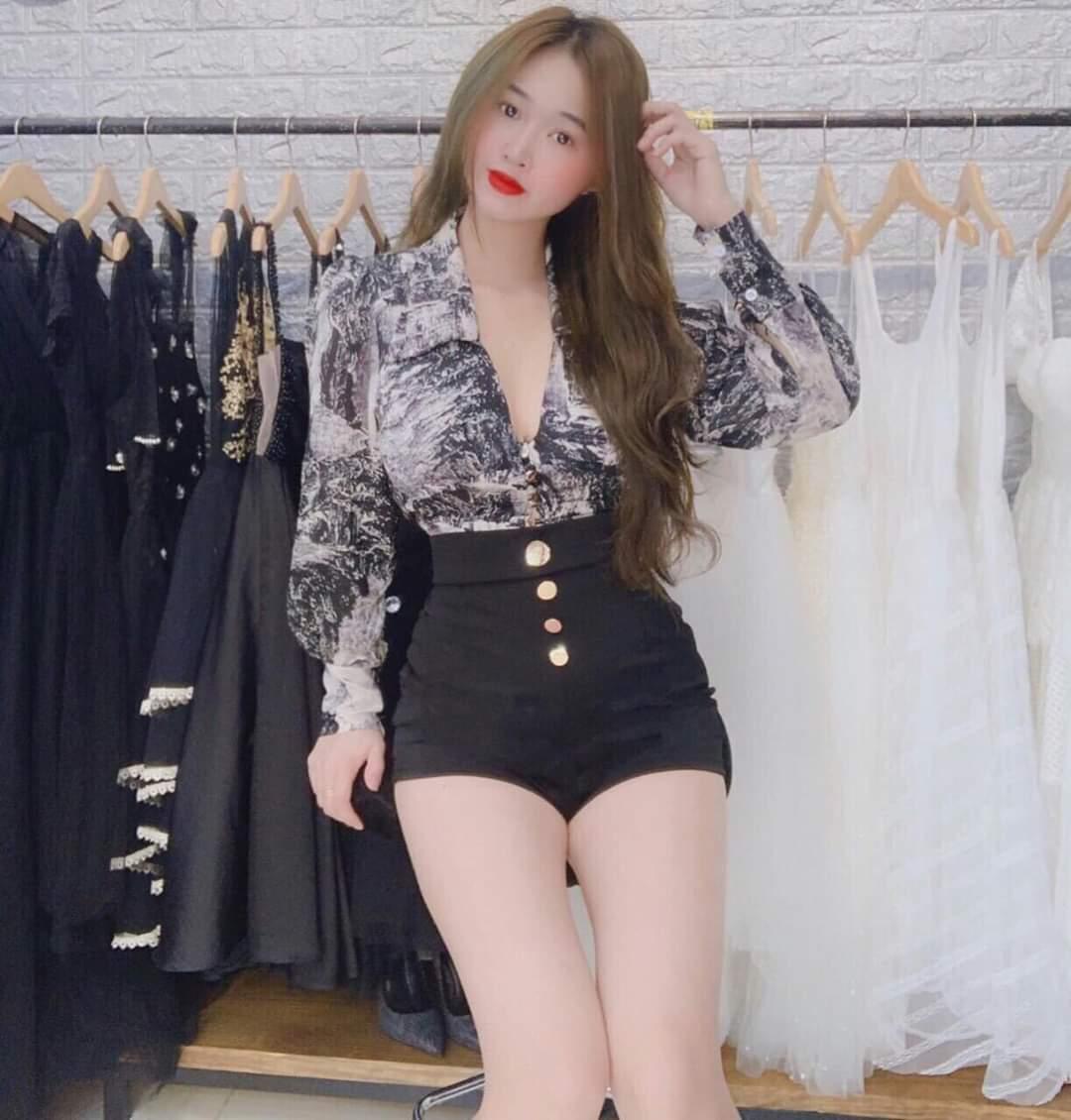 Jum short cổ sơ mi phối màu