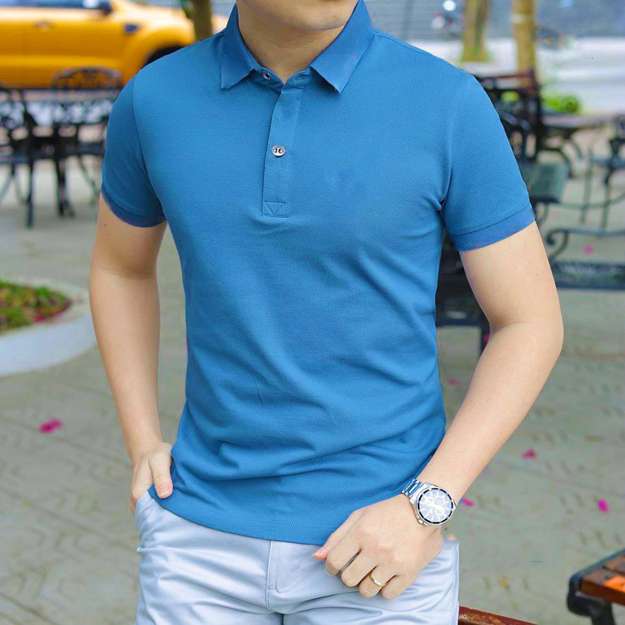 Áo thun nam polo vải thun lạnh 100% cotton cực mát