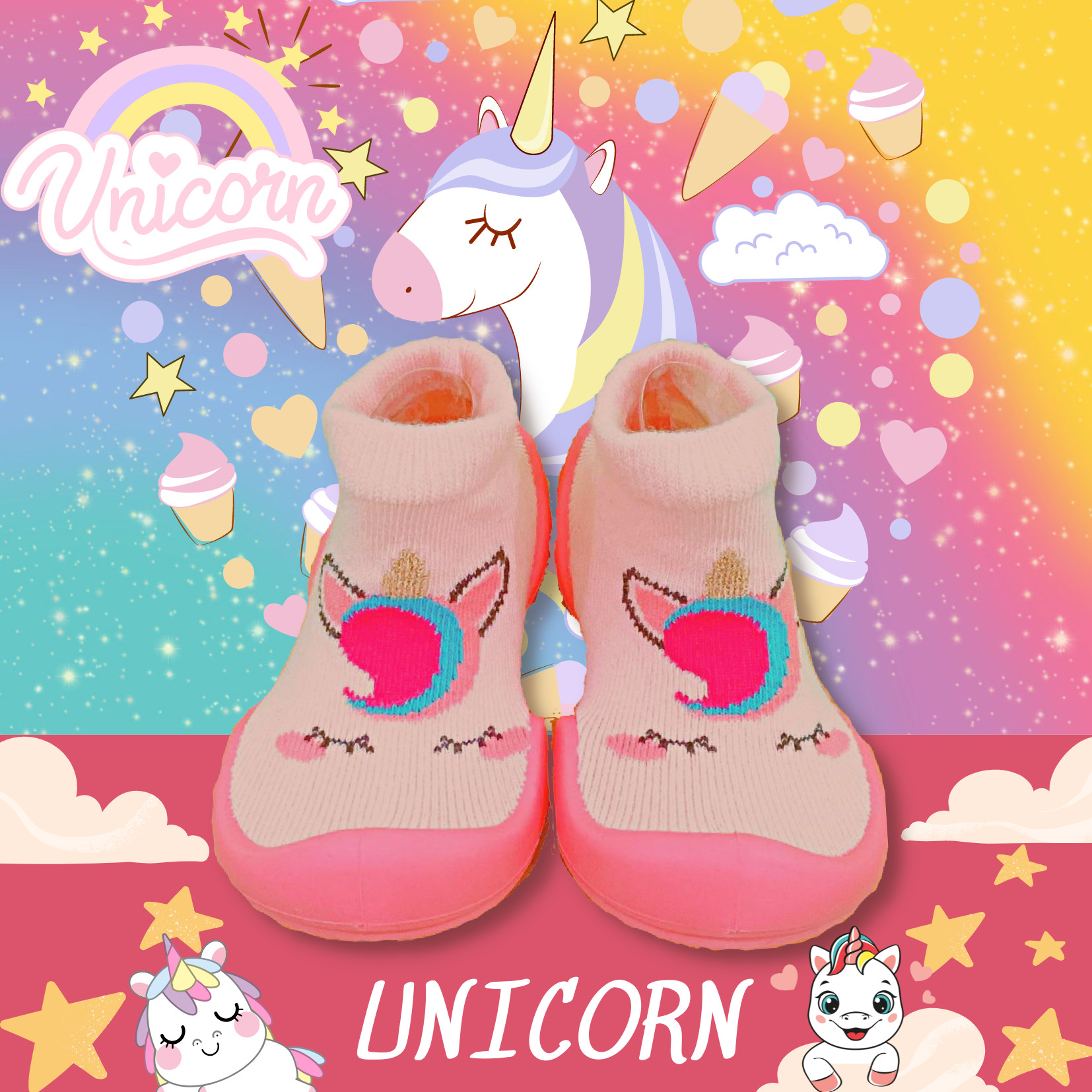 Unicorn giày tập đi cho bé cưng made in korea