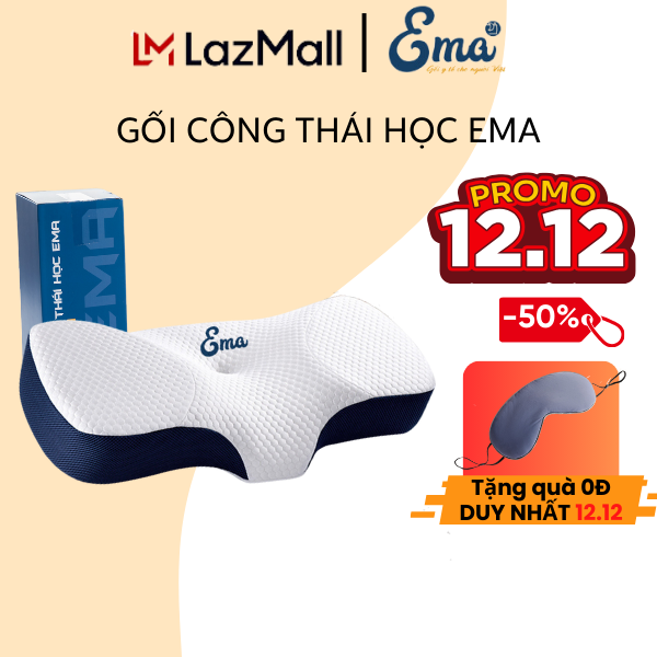 Gối công thái học Ema Chống đau vai ngáy ngủ ngáy hỗ trợ ngủ nhanh Thiết kế riêng biệt cho tư thế nằm ngửa và nằm nghiêng