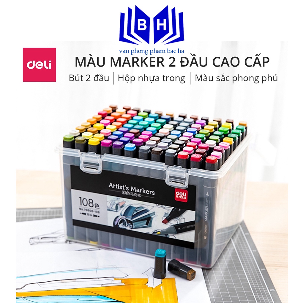 Marker phiên bản cao cấp hai đầu chuyên nghiệp Deli - Bút marker chuyên sử dụng vẽ Anime - 70800