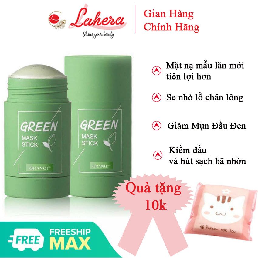 [Mốt mới] Mặt nạ trà xanh và cà tím dạng thỏi lăn Oranot – Llahera TQMP03 gọn nhẹ, dễ sử dụng, dễ mang theo, hiệu quả cao với mụn đầu đen và bã nhờn, tặng kèm bông tẩy trang bỏ túi trị giá 10K