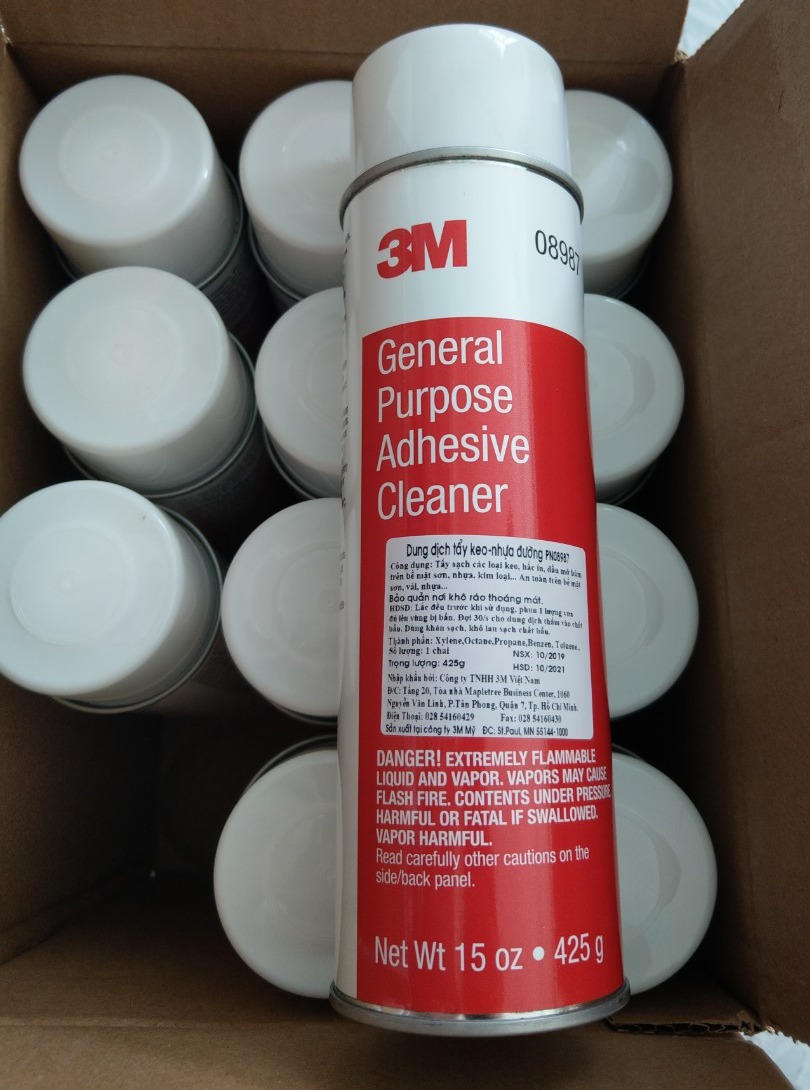 Thùng 12 Chai tẩy rửa vết keo, nhựa đường 3M 08987 tẩy nhanh và sạch hầu hết các loại keo; nhựa đường; dầu mỡ, tẩy rửa trên sơn