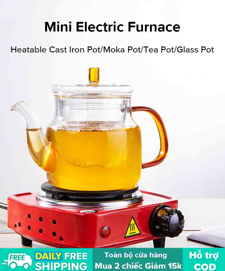 HOMFUL bếp điện hâm nóng ấm trà mini gia dụng ngoài trời bếp điện gia dụng bếp trà mocha hâm nóng cà phê bếp điện tiêu chuẩn quốc gia OT0139