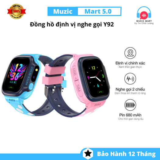 Đồng hồ thông minh y92- chống nước đồng hồ thông minh cho bé y92 đồng hồ trẻ em nghe gọi đồng hồ thông minh cho trẻ em y92 đồng hồ trẻ em chống nước y92