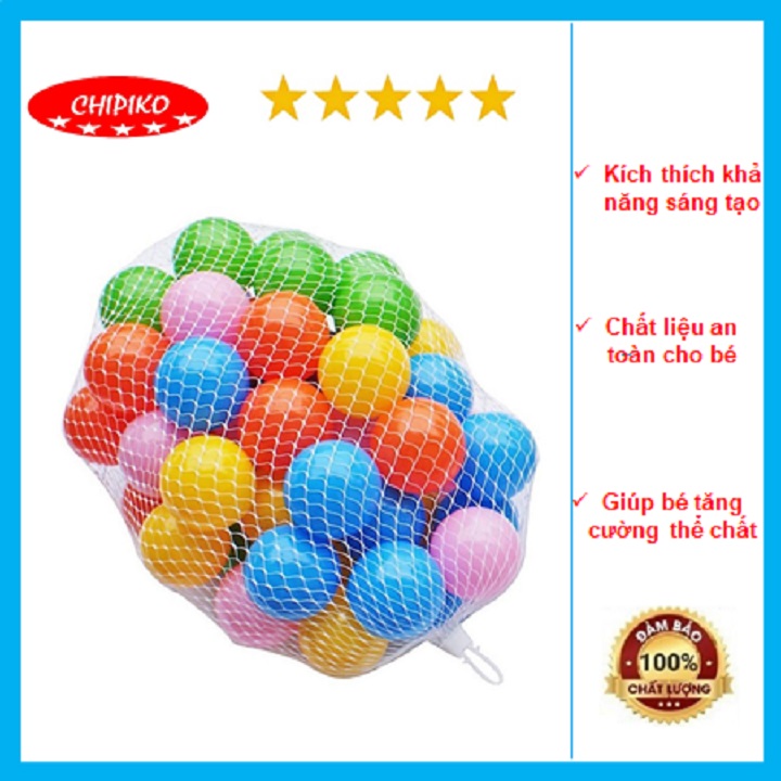 Đồ chơi quả bóng nhựa nhiều màu sắc cho bé chơi cùng lều bóng túi 50 quả