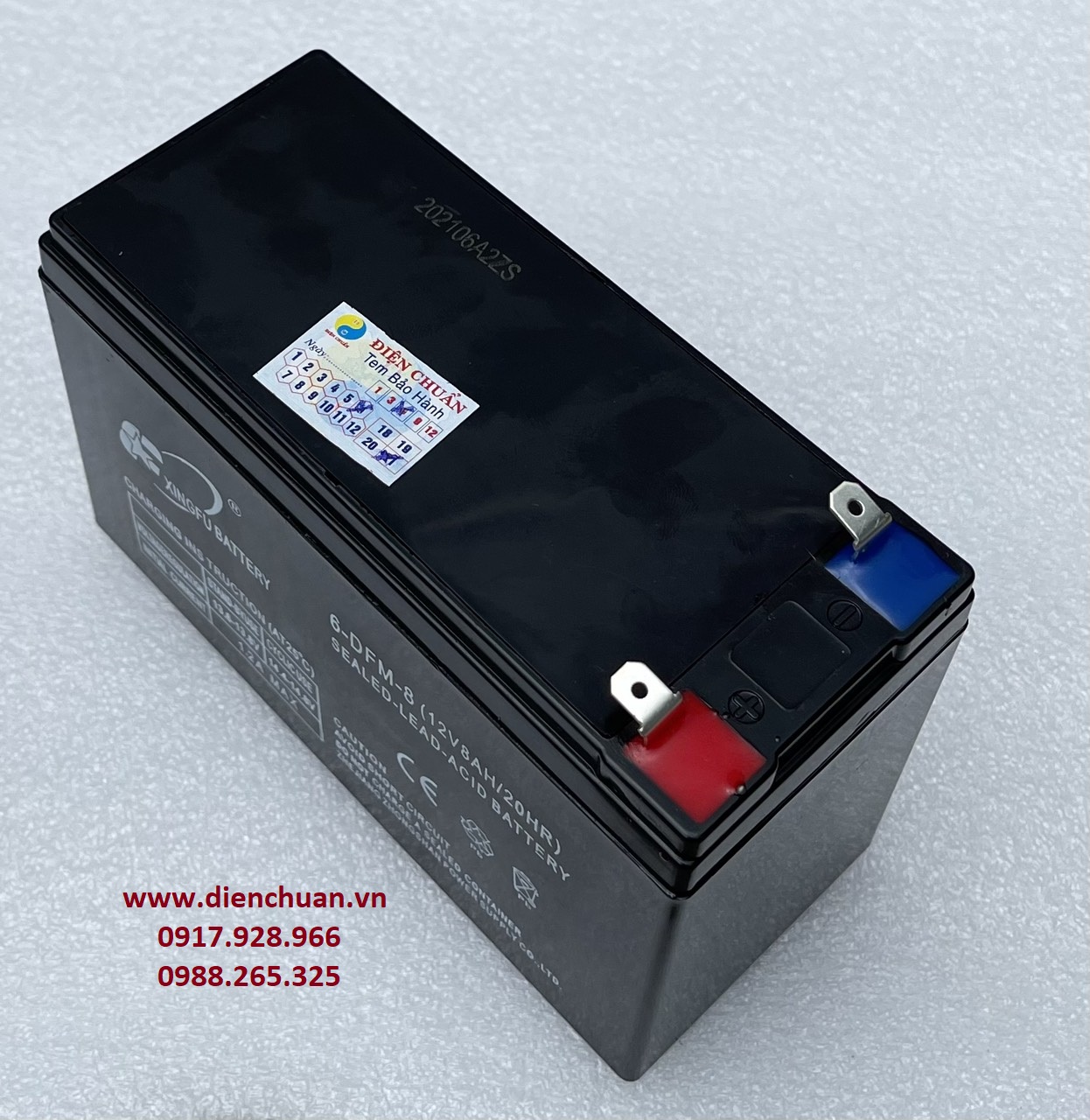 Bình ắc quy khô 12V 8Ah dùng cho bình thuốc trừ sâu, loa kéo - 6dfm-8
