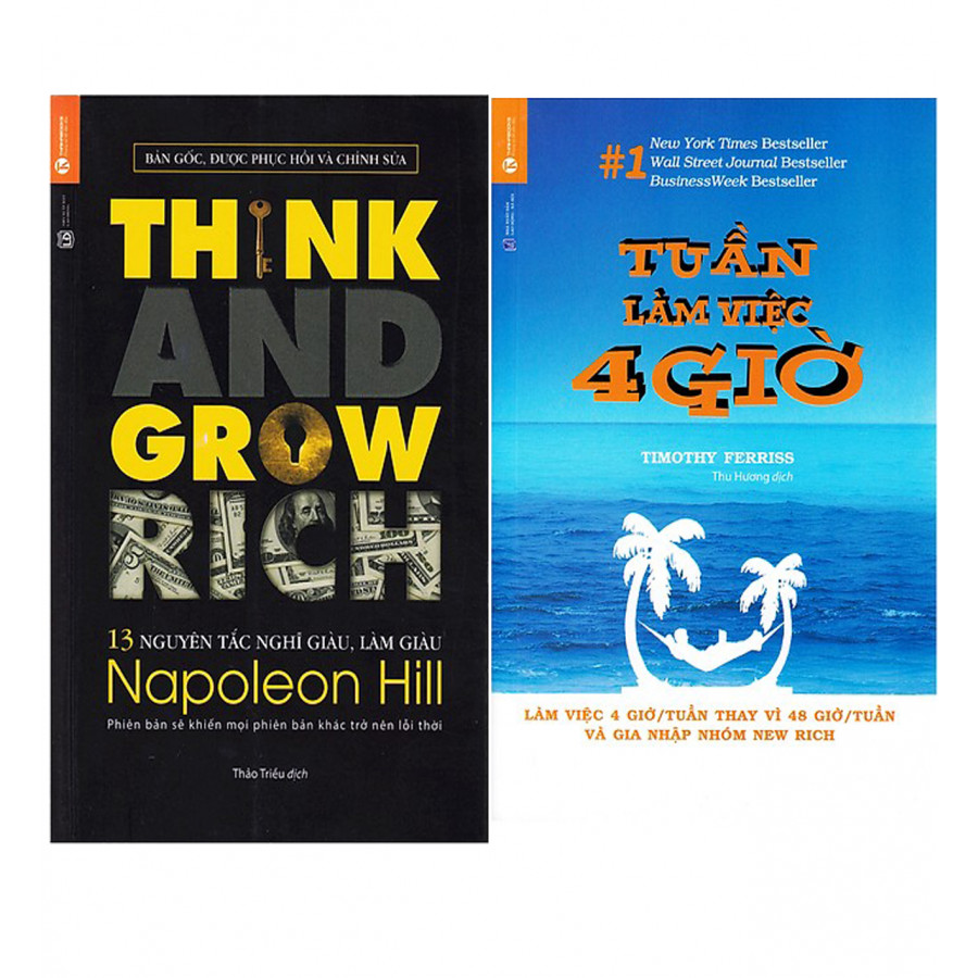 Sách - combo tuần làm việc 4 giờ và 13 nguyên tắc nghĩ giàu làm giàu - think and grow rich