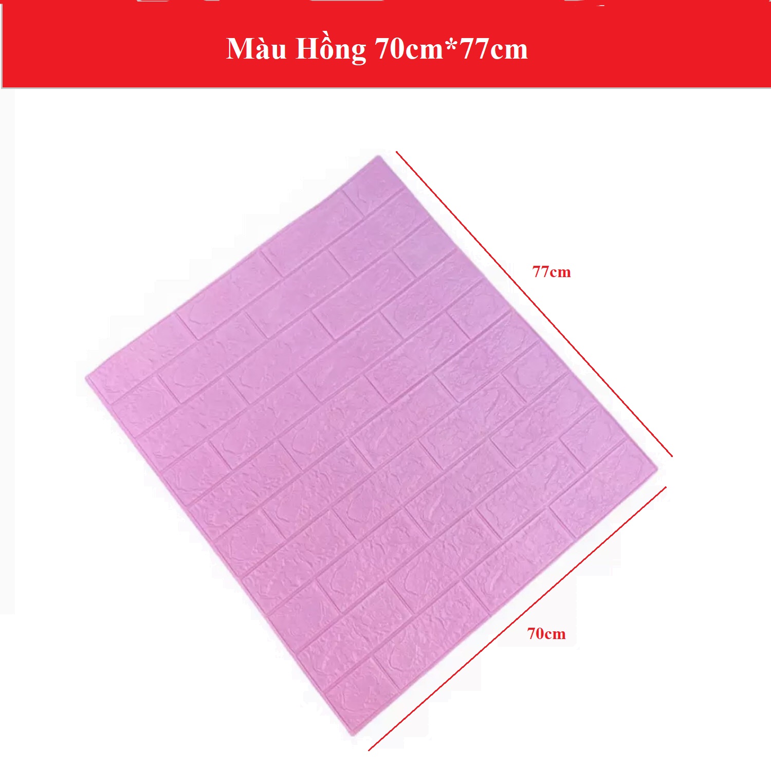 Tấm xốp giả gạch màu hồng 3D dán tường,trang trí nhà giá rẻ, xốp dán tường phòng ngủ-phòng khách đẹp, tấm dán tường 3d