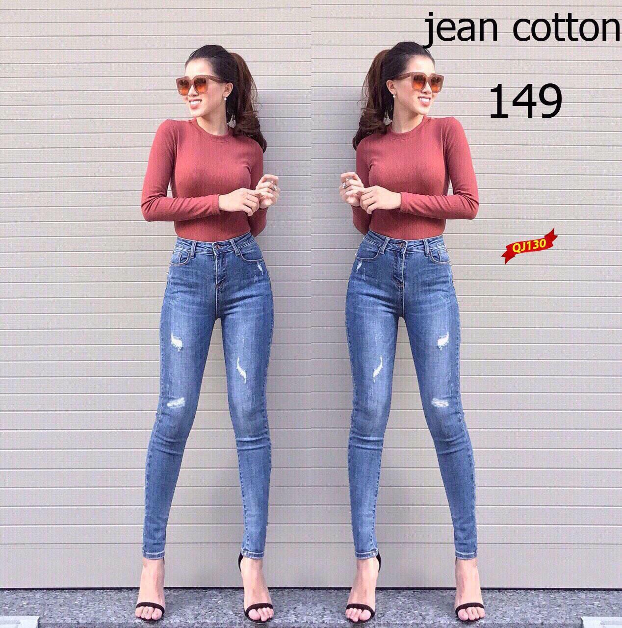 Quần jean nữ co giãn mi 149 hoặc áo thun trơn
