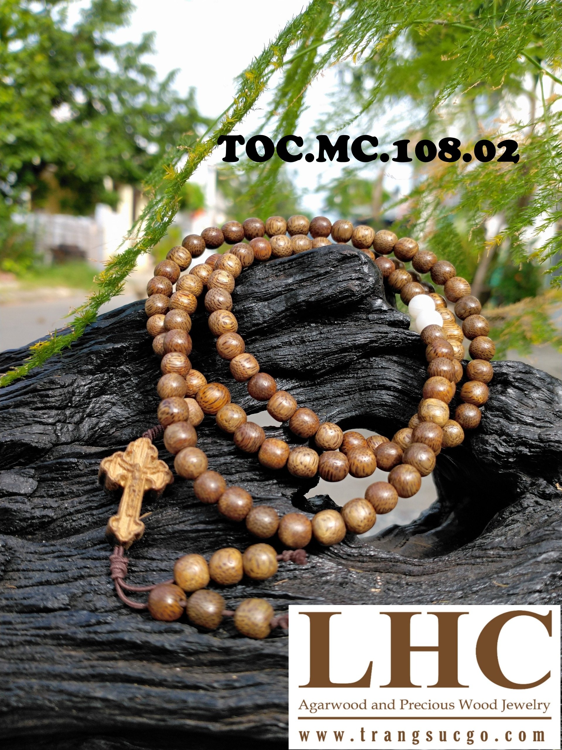 Chuổi hạt mân côi trầm hương 108 hạt