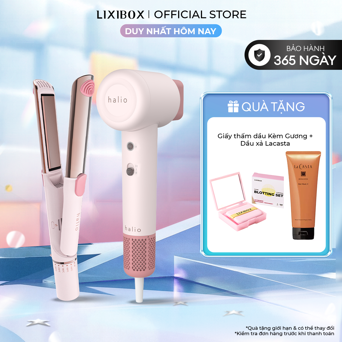 [CƠ HỘI CUỐI] Combo Máy Uốn Duỗi Halio 2in1 & Máy Sấy Tóc Ion Âm Halio High Speed