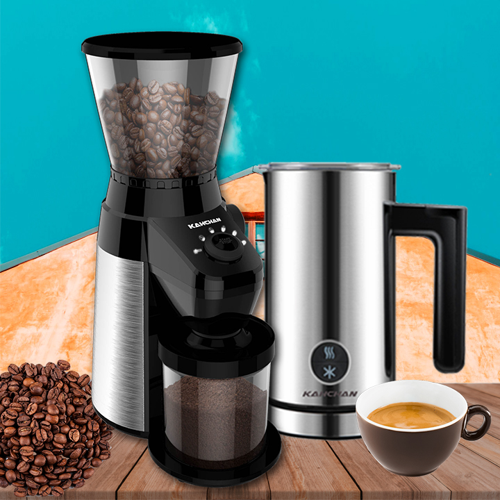 Máy xay cafe cho quán và máy tạo bọt sữa kahchan