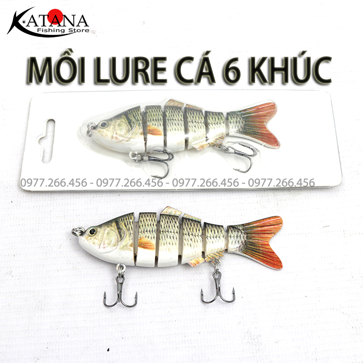 Cá giả 6 khúc câu lure 10cm x 17.5g mồi chìm câu lure cá mú cá nhồng cá giả câu chẽm hiệu quả