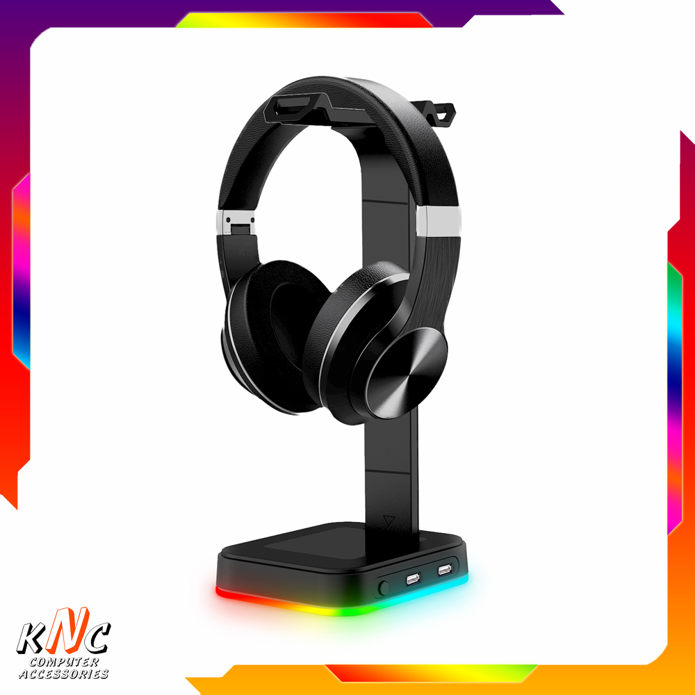 Giá treo tai nghe led rgb gaming đảo màu có cổng mở rộng usb và 3.5 - hàng fullbox