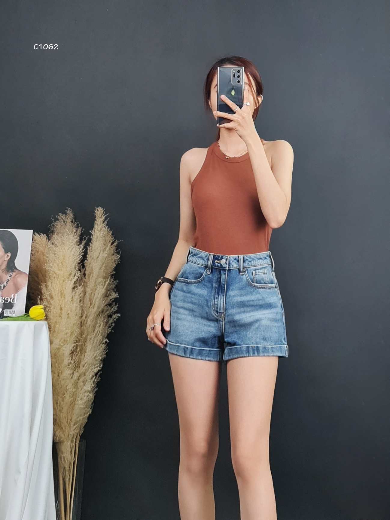 C1062 - áo thun gân go dry ba lỗ, trơn