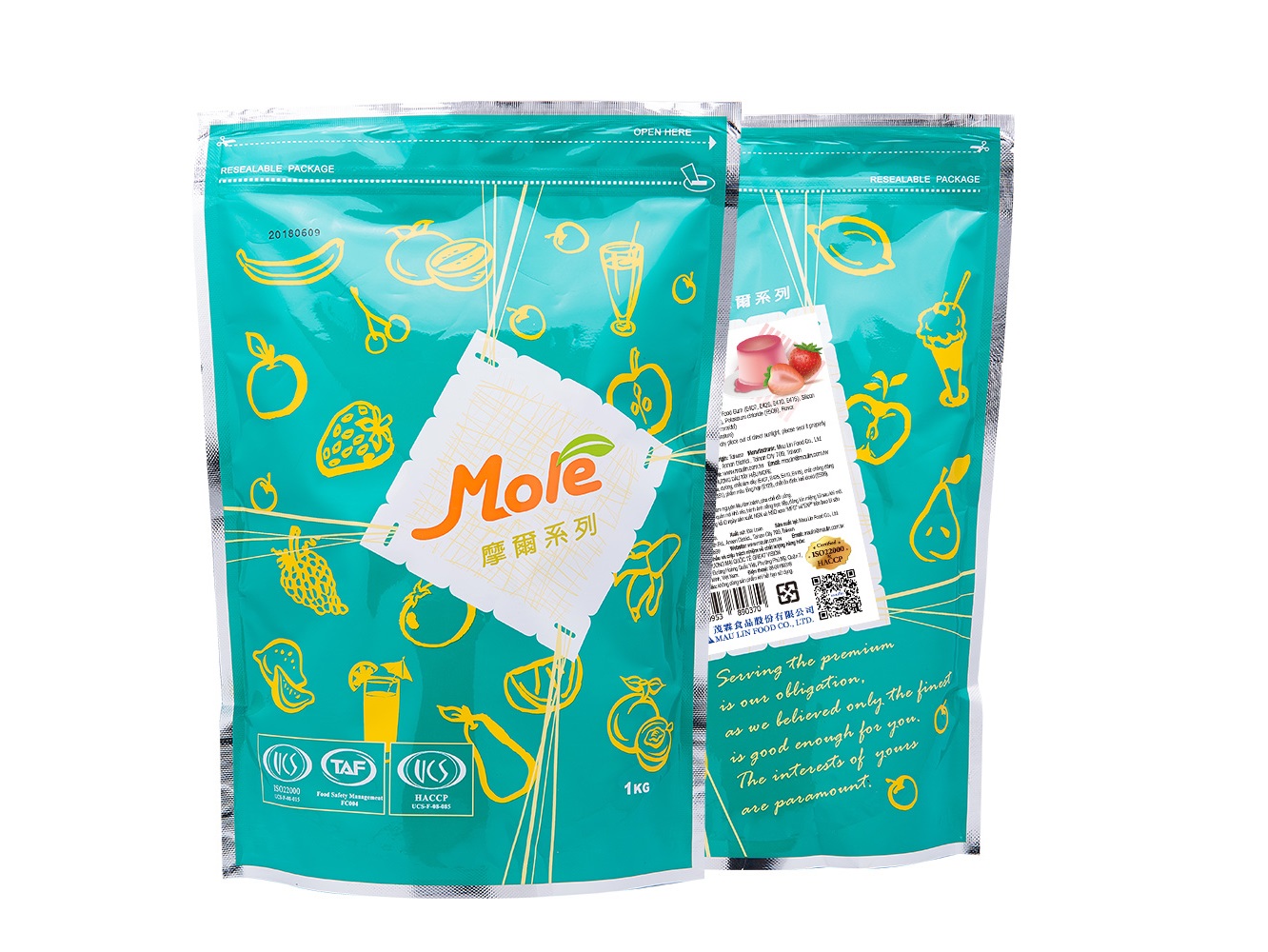 Bột pudding dâu tay mole maulin đài loan gói 1kg/bột bánh plan dâu tây
